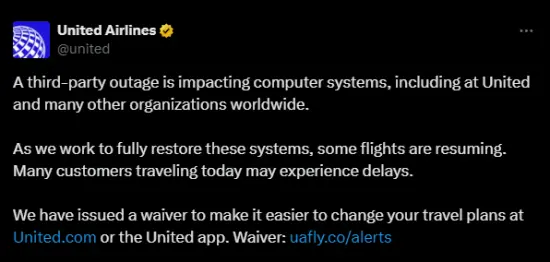 United Airlines twit